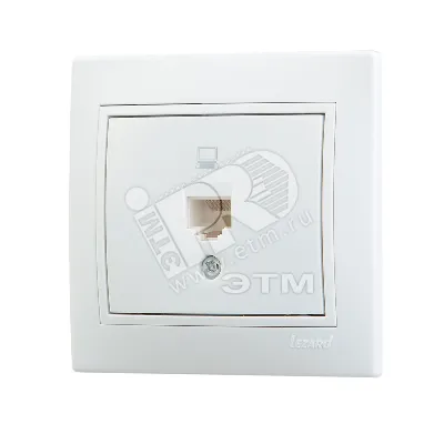 Розетка компьютерная 1-м СП Mira RJ45 бел./бел. 701-0202-139