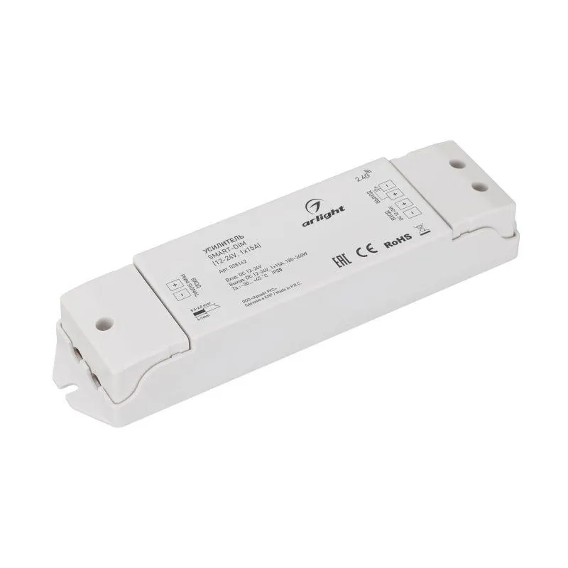 Усилитель SMART-DIM (12-24В 1х15А IP20 пластик 028142