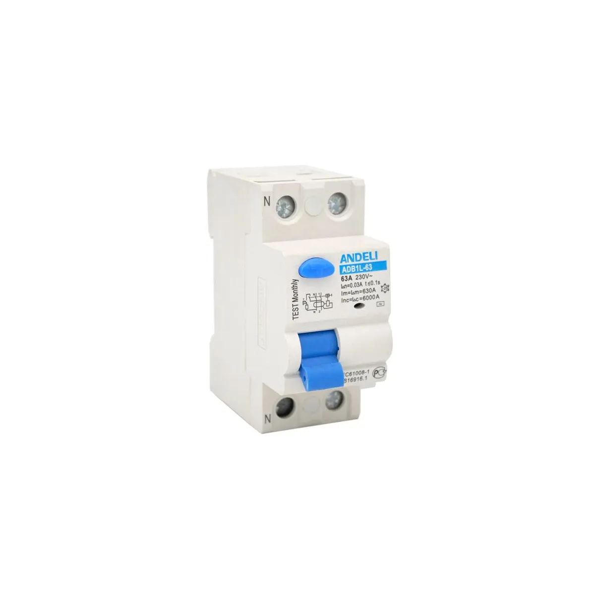 УЗО  ADB1L-63 2P 50A 30MA ТИП AC 6KA  (A