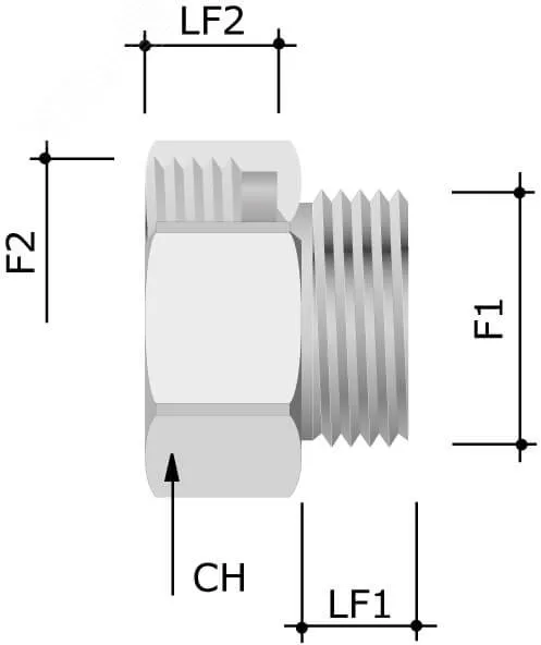 Переходник M32x1,5 (наружн. резьба)/ M40x1,5 (внутр. резьба) 6016-3240