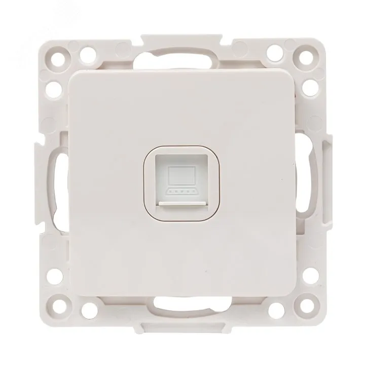 Розетка компьютерная 1-м Стокгольм RJ45 механизм бел. PROxima EYK01-035-10