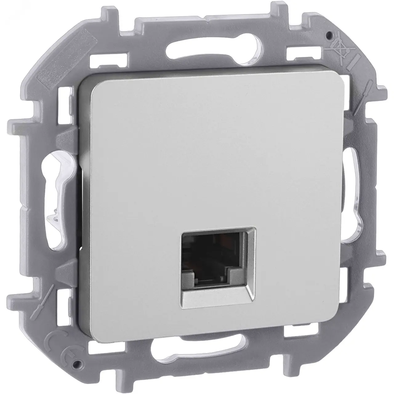 Информационная розетка RJ 45 категория 6 UTP INSPIRIA алюминий 673832