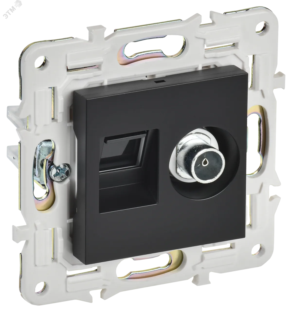 SKANDY Розетка двойная TV+RJ45 кат.6E SK-A15Bl черный IEK SK-AK20-2-K02