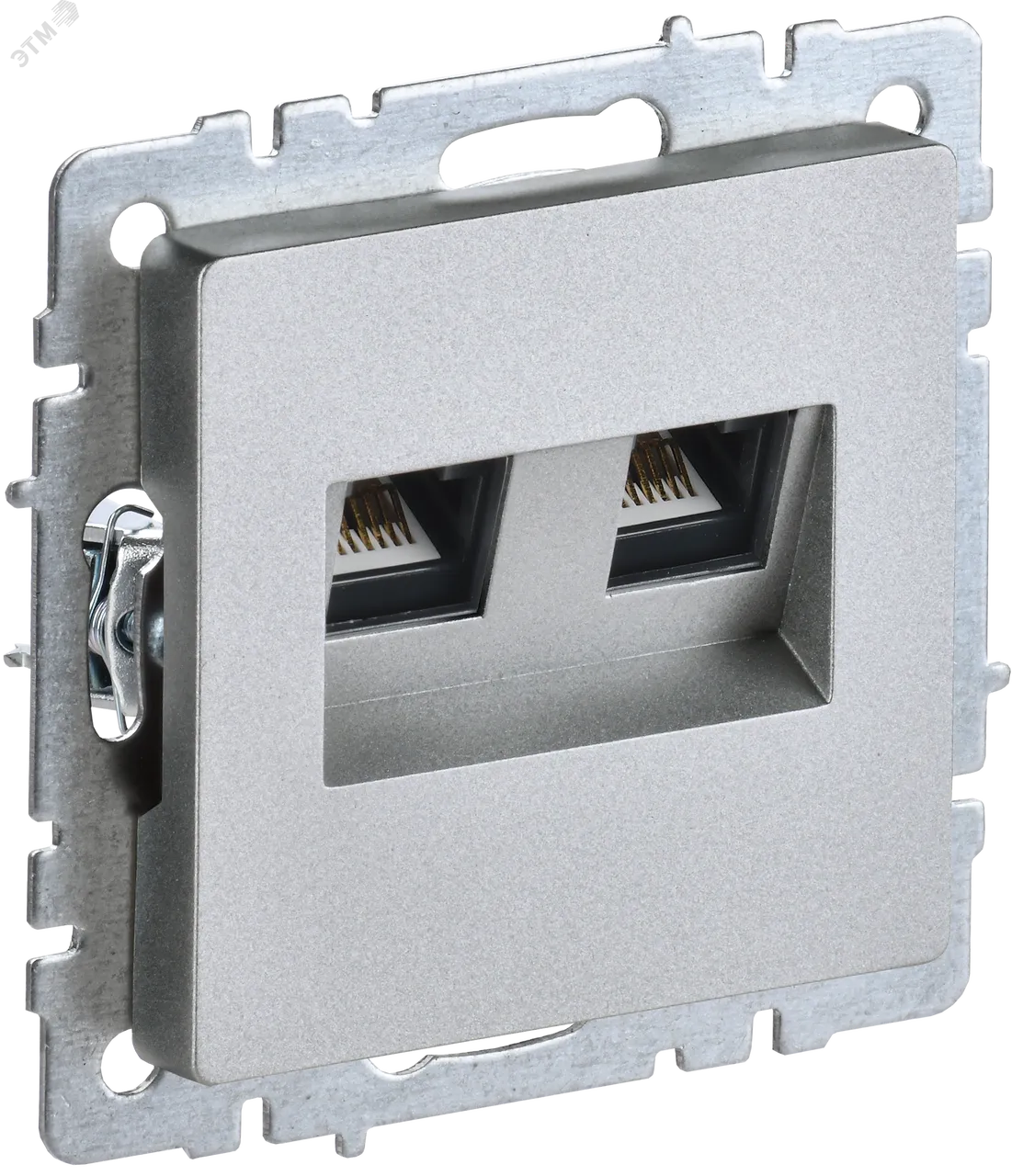 Розетка компьютерная двойная СП RJ45 кат.5E BRITE РК10-2-БрА алюм. BR-K20-1-K47