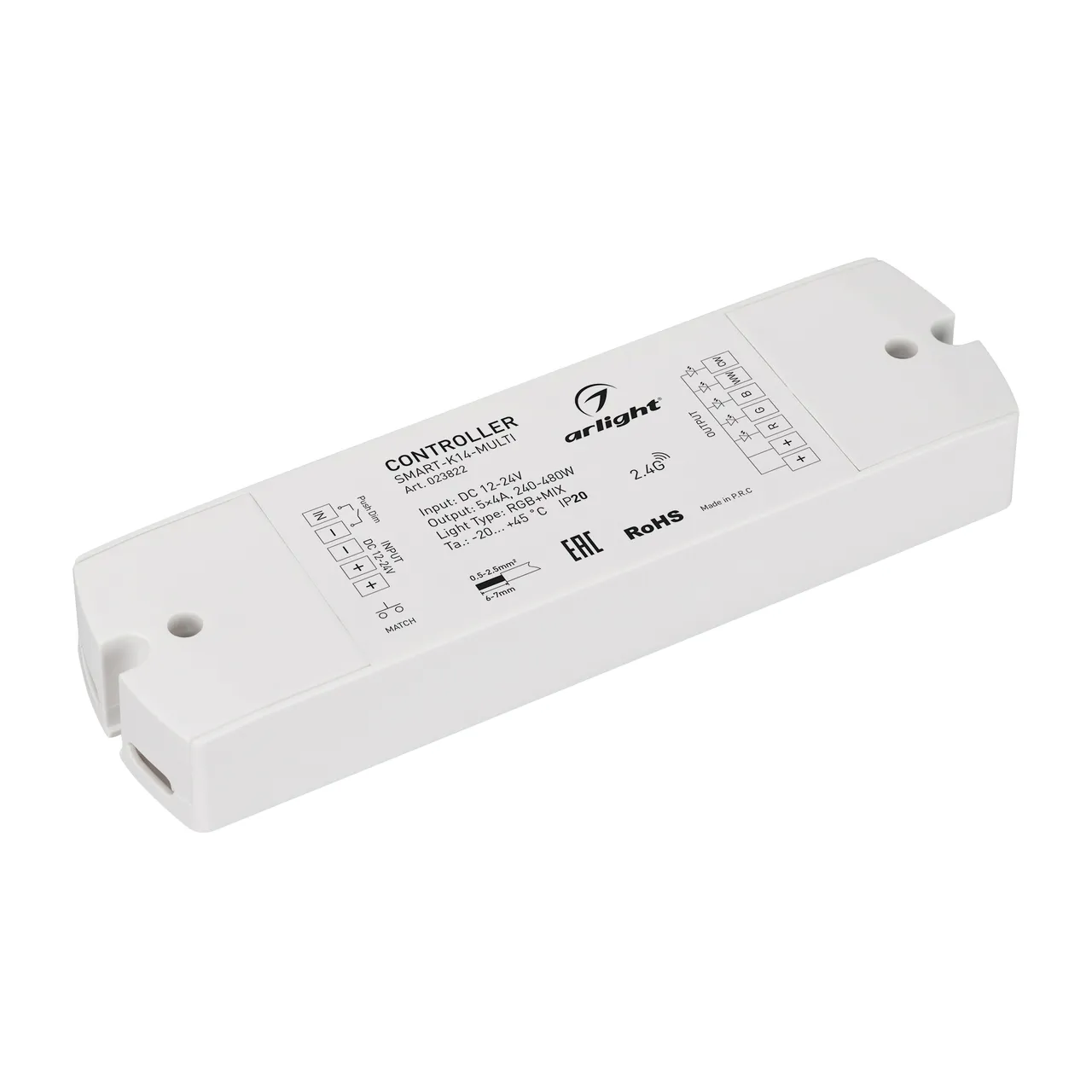 Контроллер SMART-K14-MULTI (12-24V, 5x4A, RGB-MIX, 2.4G) 023822