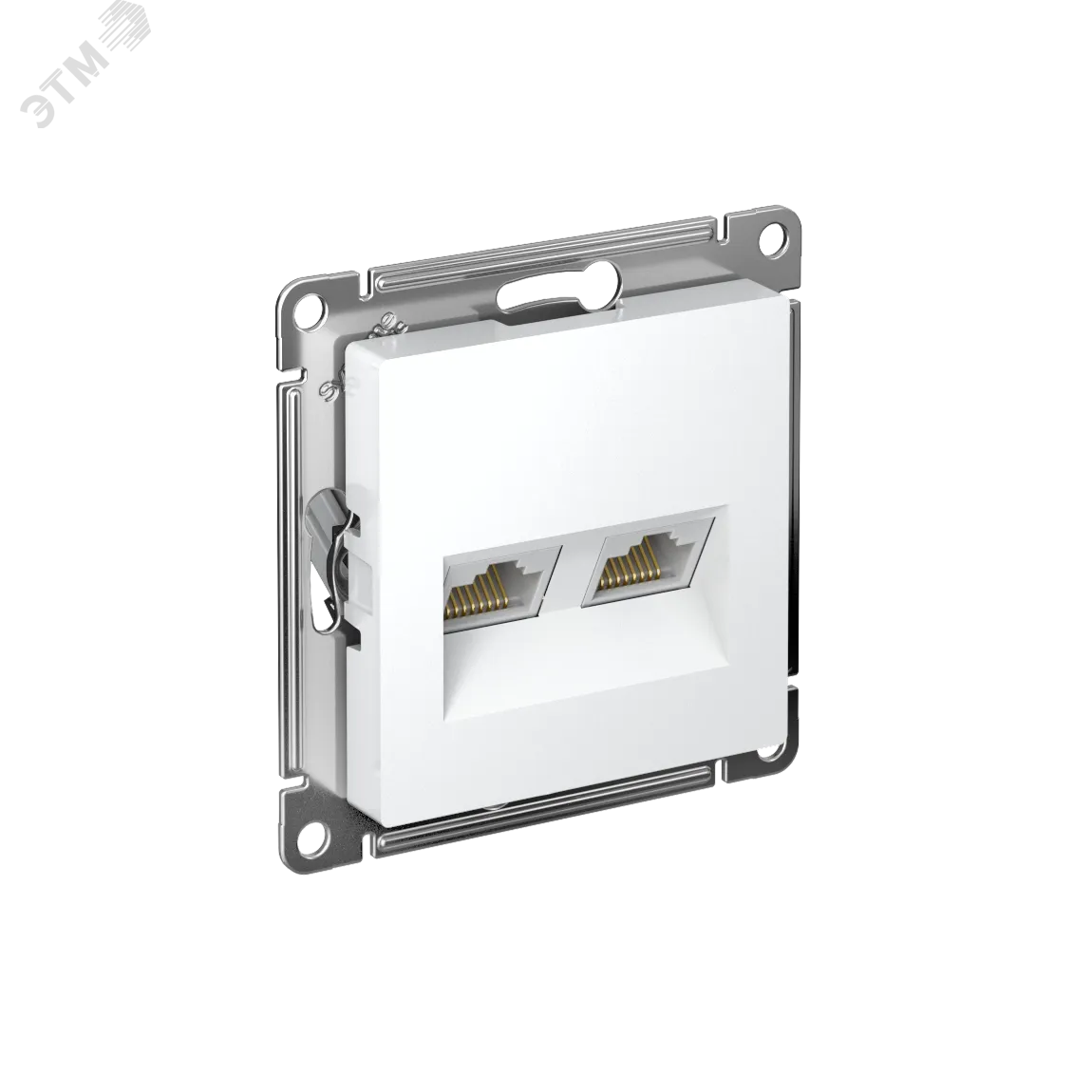 Розетка компьютерная 2-м AtlasDesign RJ45 кат.6A механизм бел. SE ATN000188